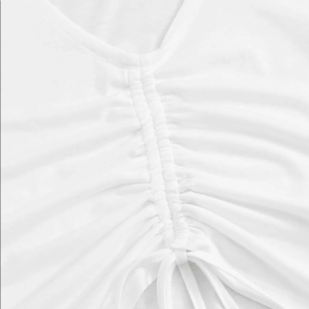 White Drawstring Croptop - Picture 3 of 3